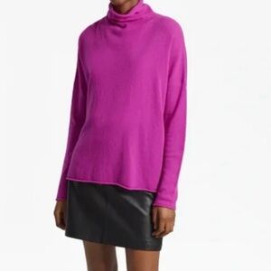 French Connection Bea Cashmere High Nexk Sweater Fuchsia